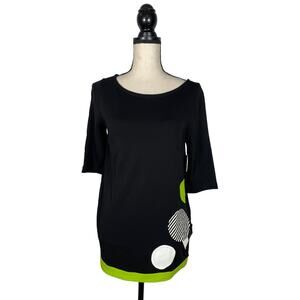 NEW Chiara Cocol Milano Italy Black Polka Dot Patchwork Shirt      Size: S